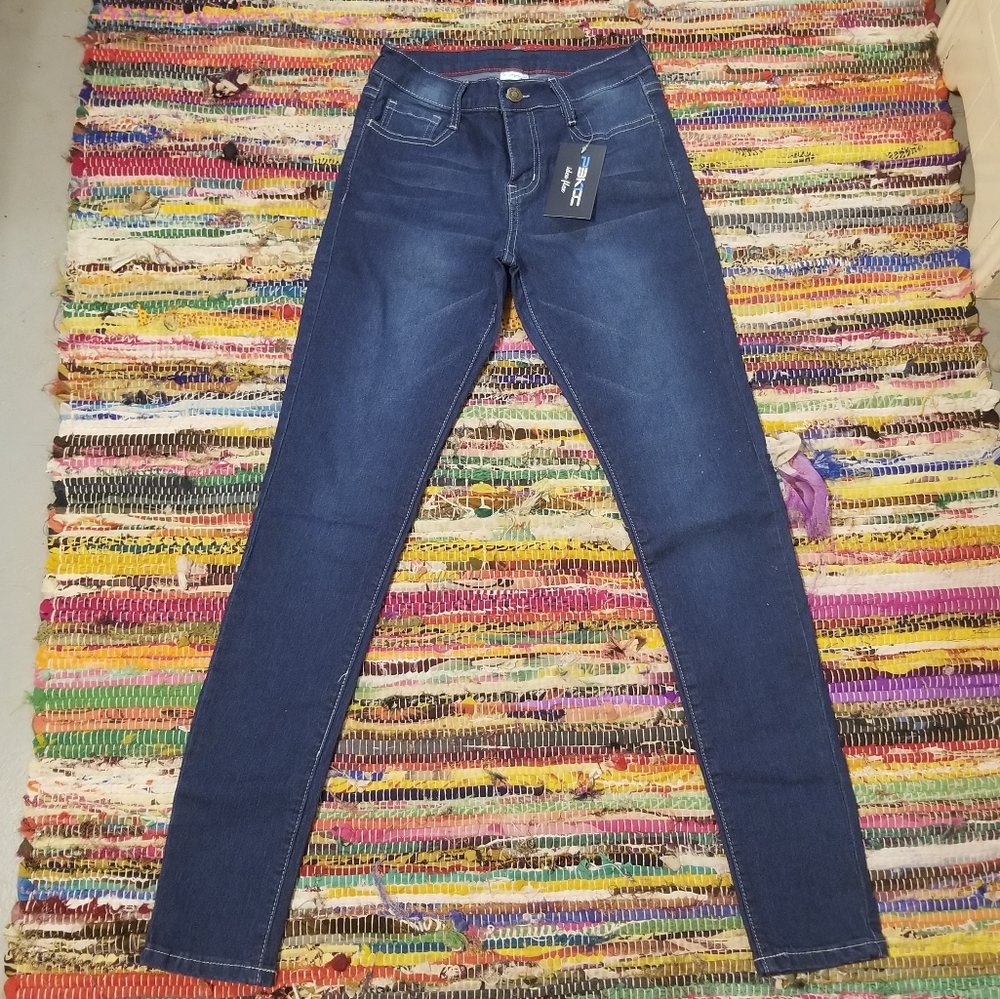 Women's Blue Skinny Jeans by PBKTX